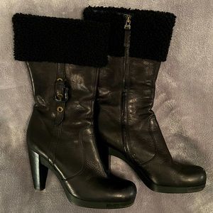 Fendi Leather Mid-Calf Boots